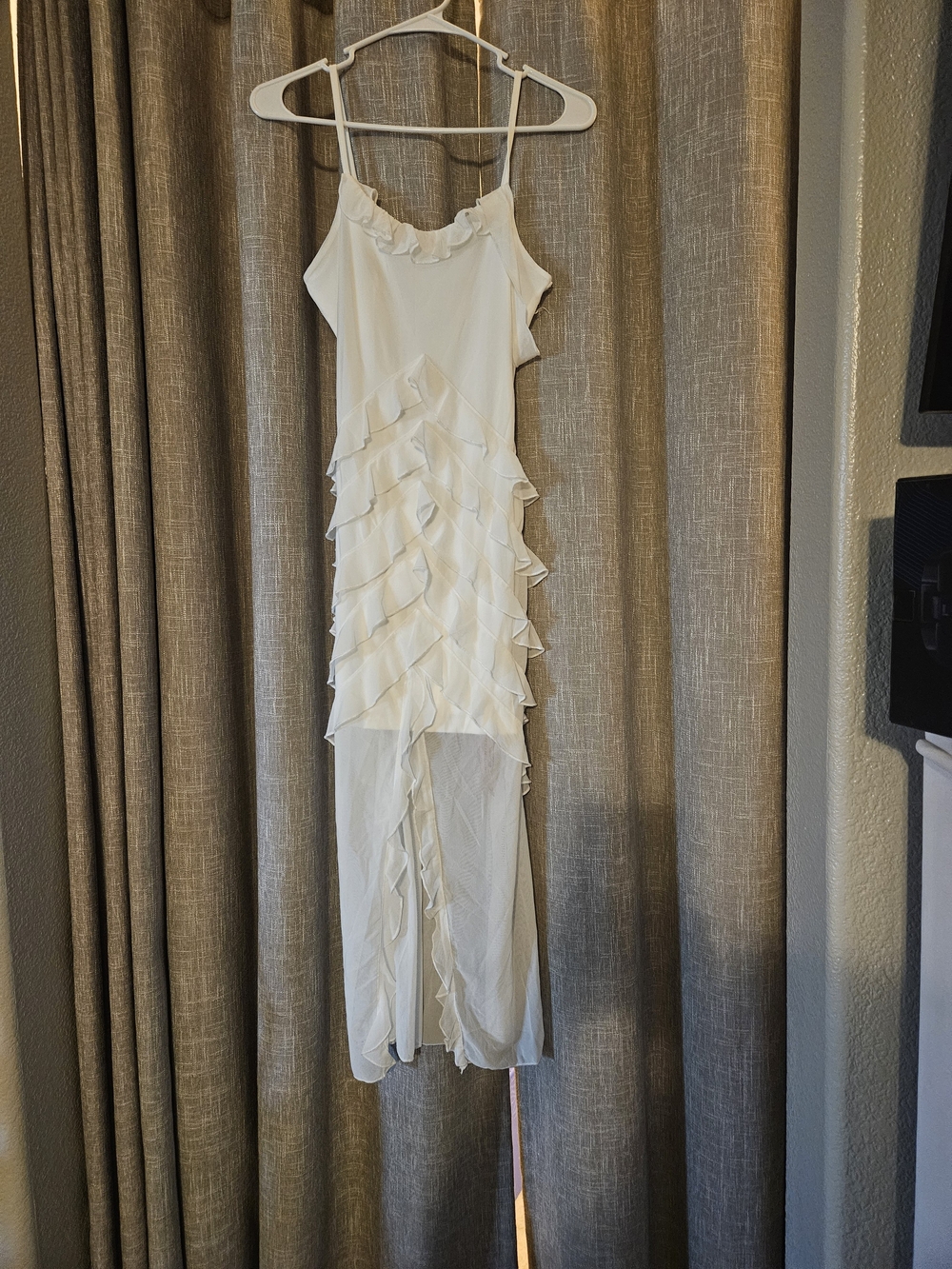 SHEIN White Ruffled Slip Dress